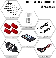 Vista 7 de Morefulls Luces LED de roca Luz exterior multicolor RGB bajo luces de neón 4 vainas impermeables con control de aplicación, modo de música