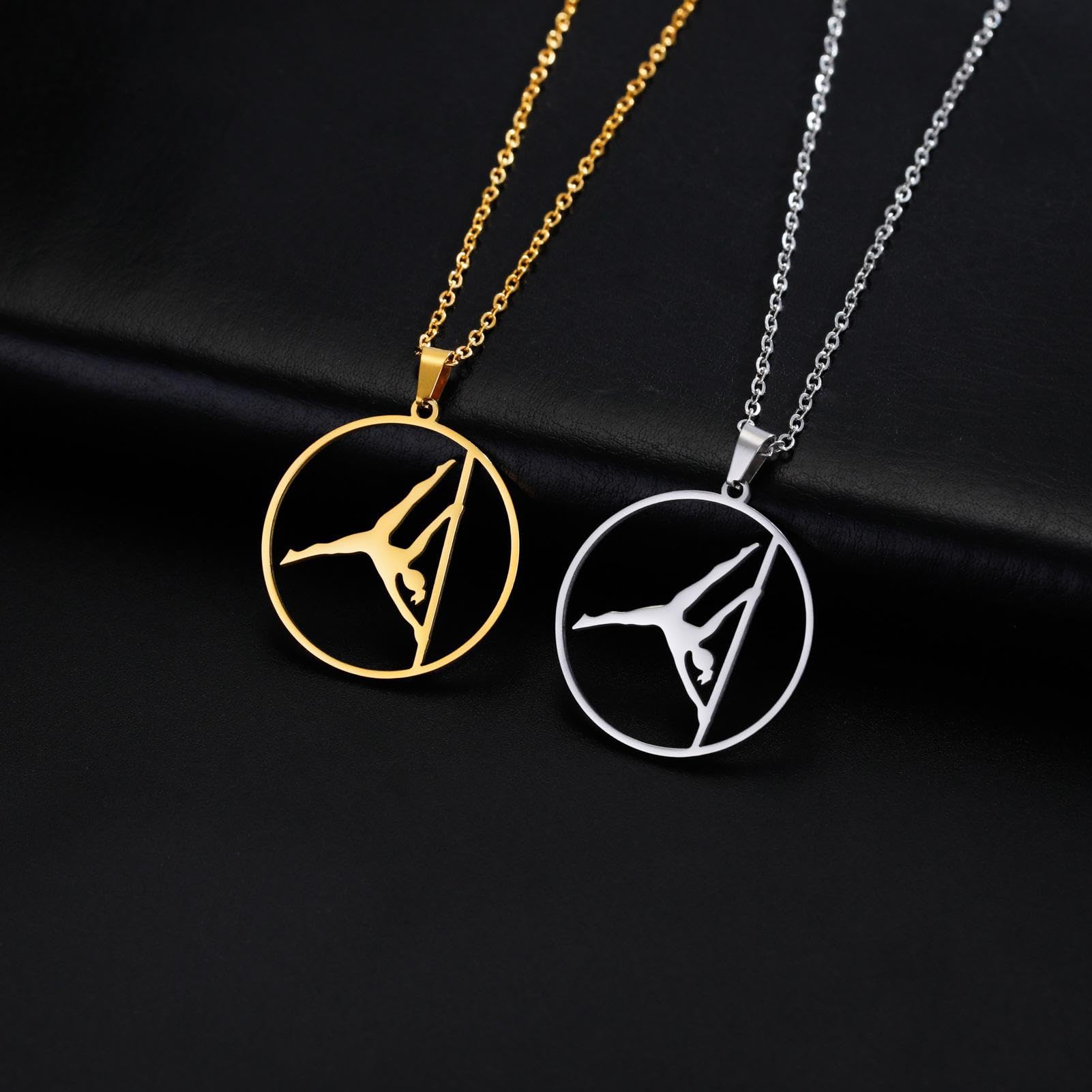 Classico Collana Uomo Donna Gioielli Ciondolo Pendente Necklace Artistic Gymnastics Pole Dance Support Action Pendant Necklace