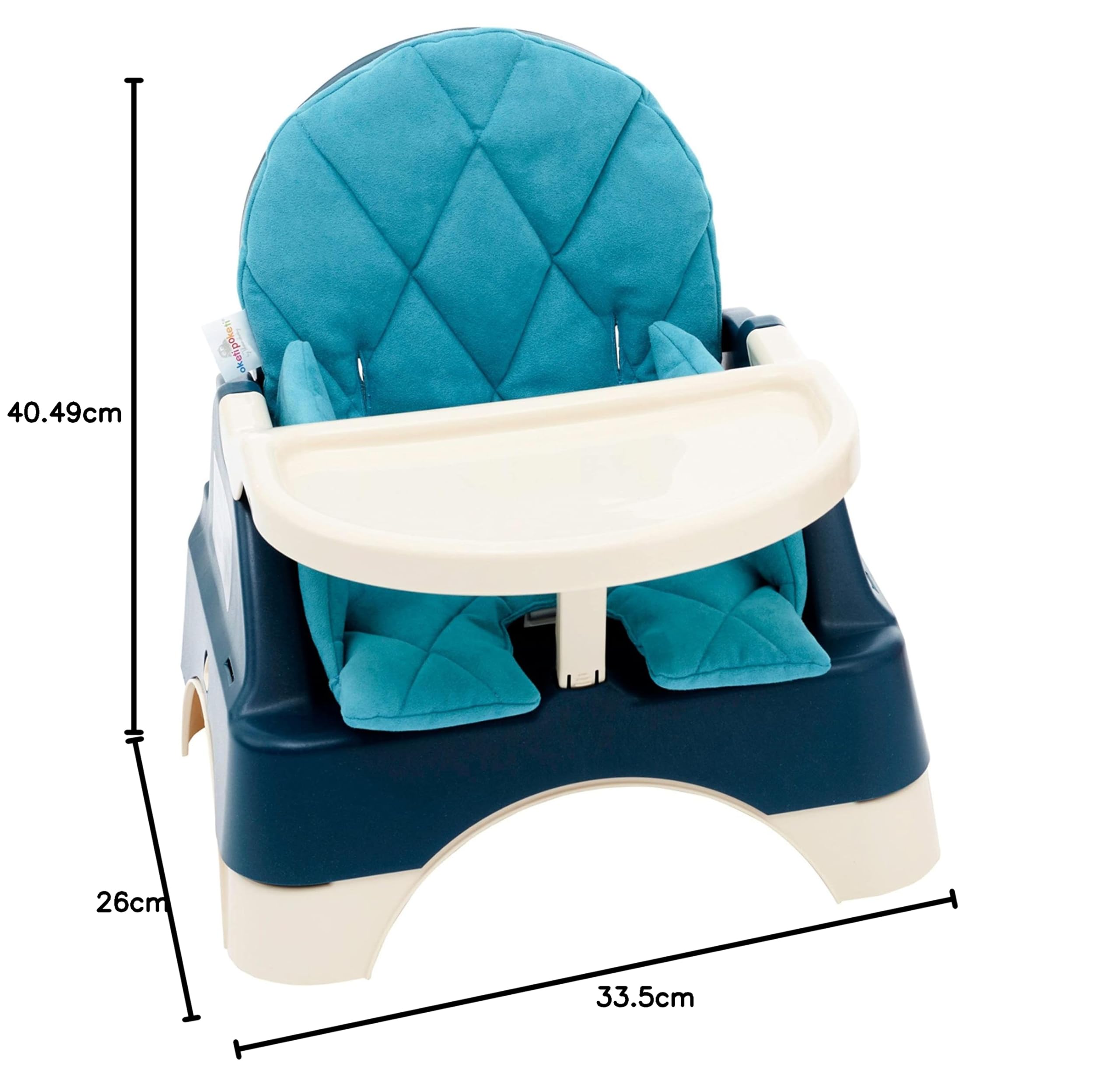 THERMOBABY - Rehausseur de chaise 3 en 1 Wooded Miscanthus - De 6 à 36 mois (jusqu'à 15 kg) - Fabriqué en France - Bleu