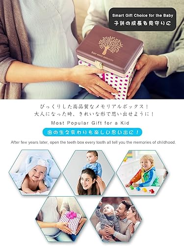 Miniatura 4 de Caja de madera para recuerdos de dientes de bebé, caja de dientes de hada, caja de recuerdos de dientes hecha a mano con calcomanías para marco de