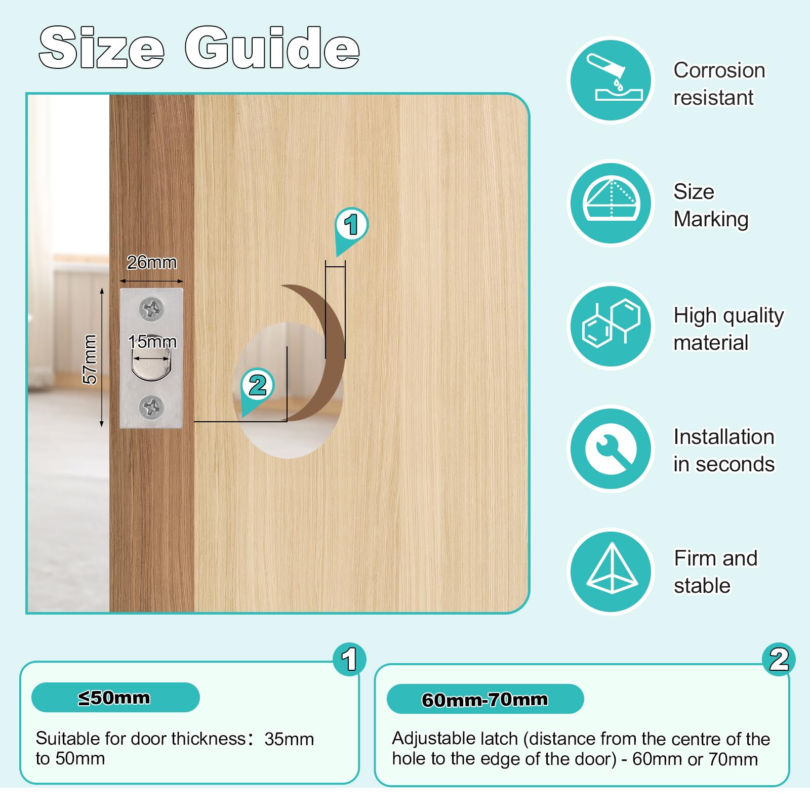 Coolty Deadbolt Lock Set, Single Cylinder Deadbolt Lock with Key Security for Entrance Door (Silver) - Image 4