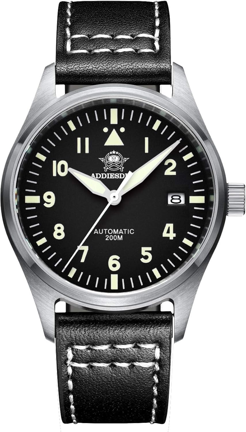 ADDIESDIVE Automatic Watches for Men Stainless Steel Diver 200 M Luminescent Analog Business Casual Dress Watch Men