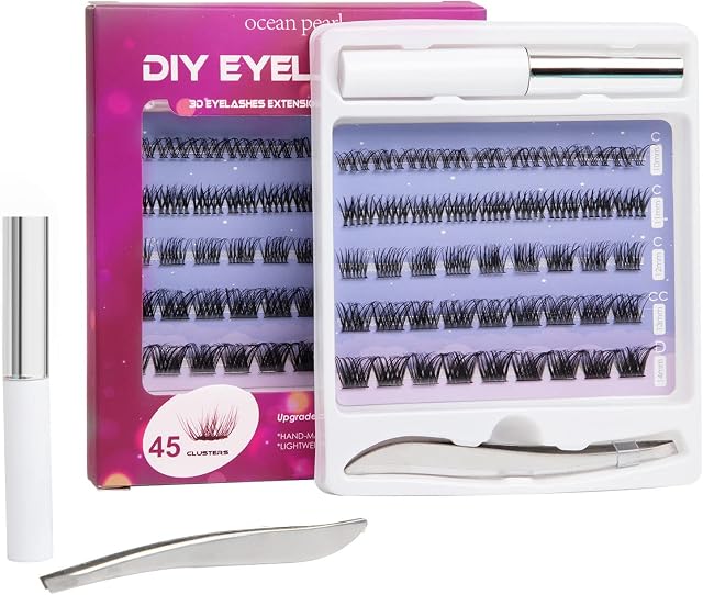 Individual Lashes 5 Style Cluster Lashes C CC D Curl 45 Clusters DIY False Eyelashes Individual Reusable Soft Natural Easy Fan Russian Lashes Eyelash Extensions Clear Glue Individual Lashes 10-14mm