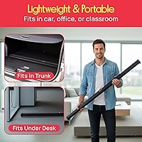 Vista 6 de Pyle pantalla para proyector de 50 pulgadas, portátil, de pie en el piso, plegable, enrollable, trípode manual, pantalla móvil para películas, cine