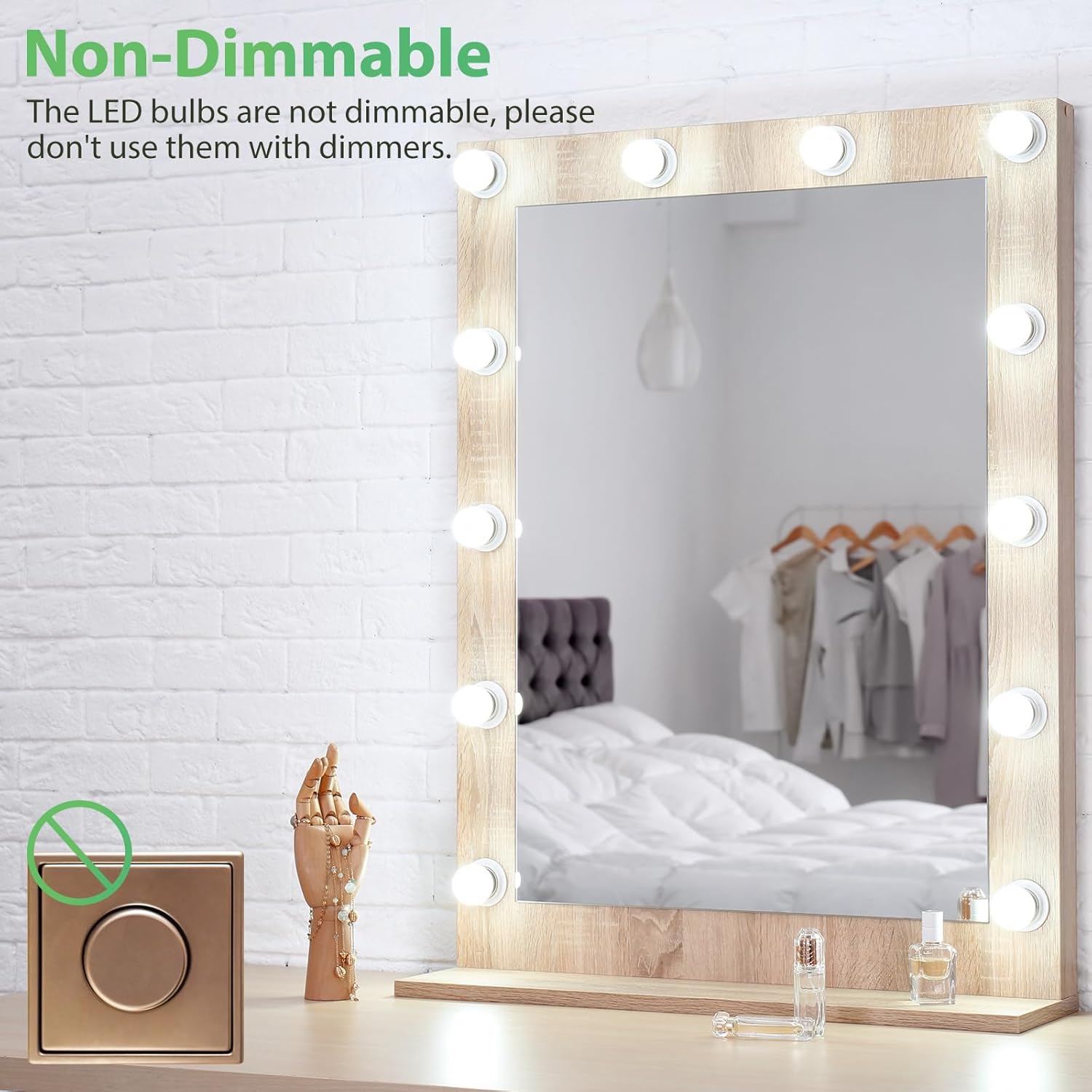 LED Vanity Light Bulbs, 60W Equivalent, Bathroom Light Bulbs 5000K Daylight White, 800 Lumens, G25 Globe Bulb for Makeup Mirror, Round Shape, 7W, 120V, Non-Dimmable, 12 Pack