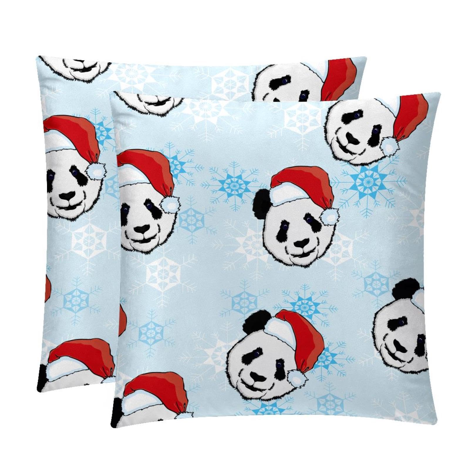 TDGKPZ Panda Winter Throw Pillow Covers 2 Pack Pillowcases Soft Cozy Pillow Cases For Couch Bed Sofa 40x40cm