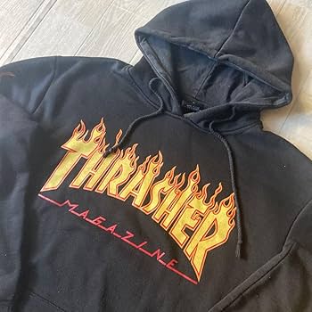 Amazon.co.jp: 完売品スラッシャー 炎ロゴ入りパーカー