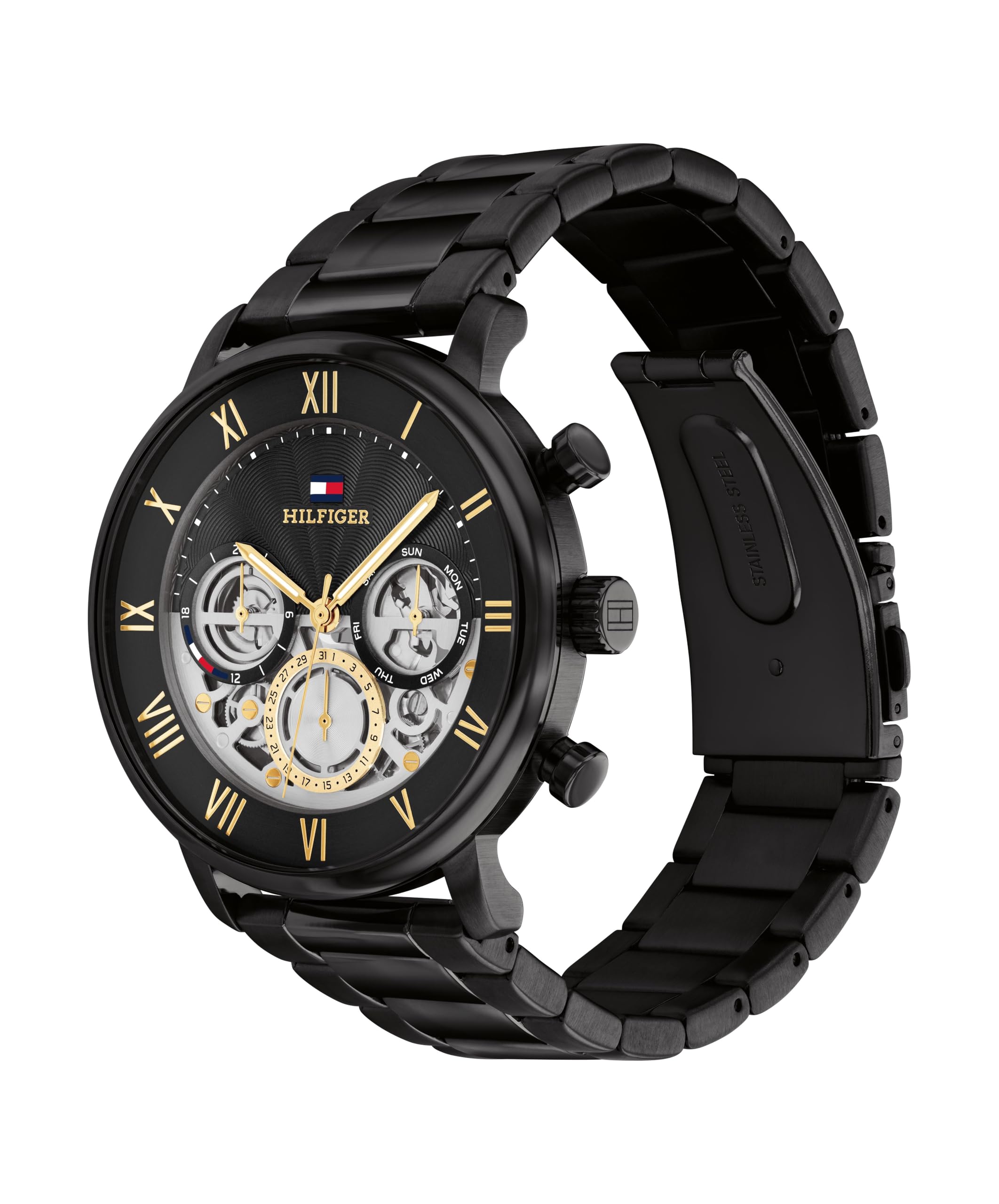 Tommy Hilfiger Multi Zifferblatt Quarz Uhr für Herren mit Edelstahlarmband