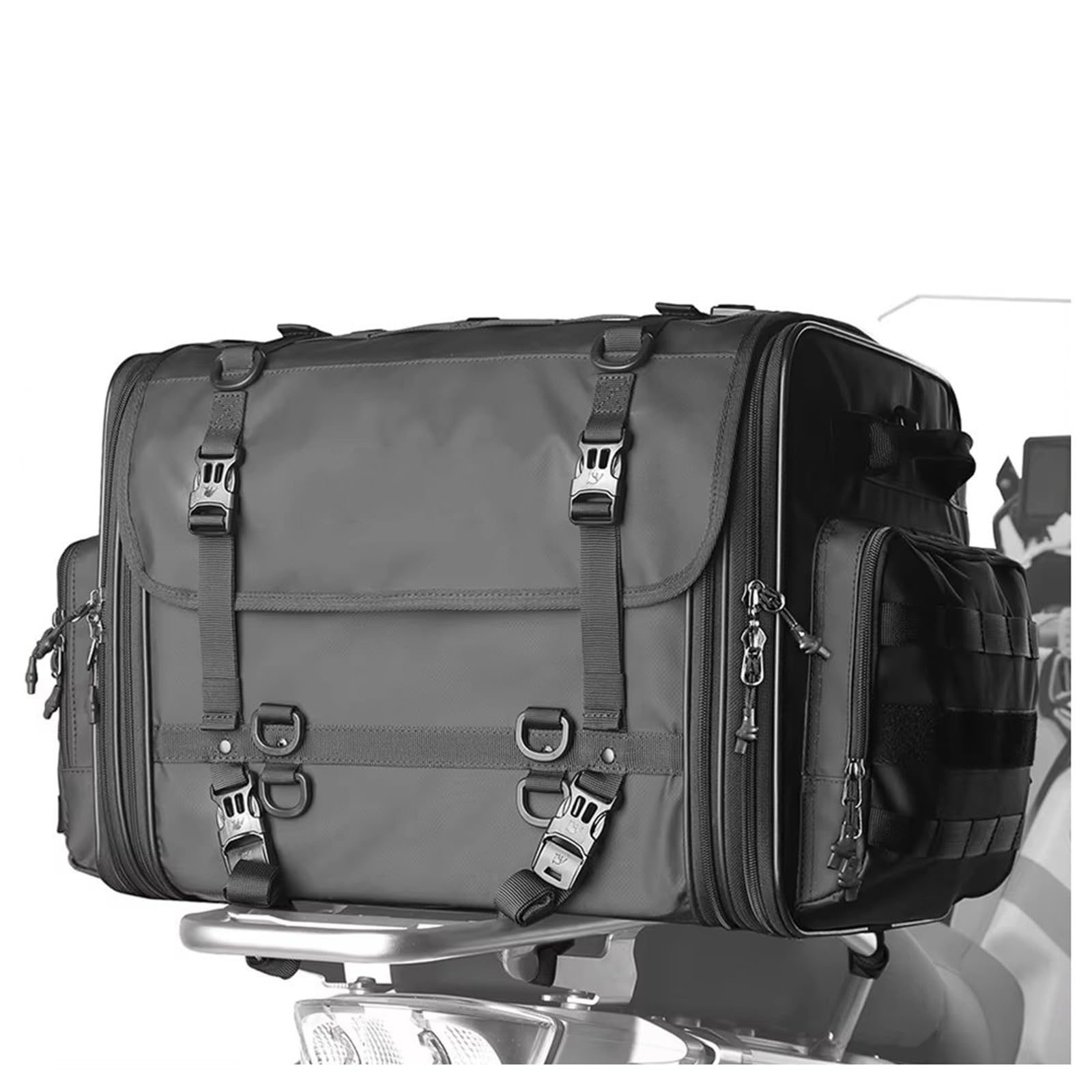 Moto Sacoche Selle Sac De Voyage Pour Siège Arrière Moto Étanche Extensible 19 À 80 L Compatible Avec La Plupart Des Motos
