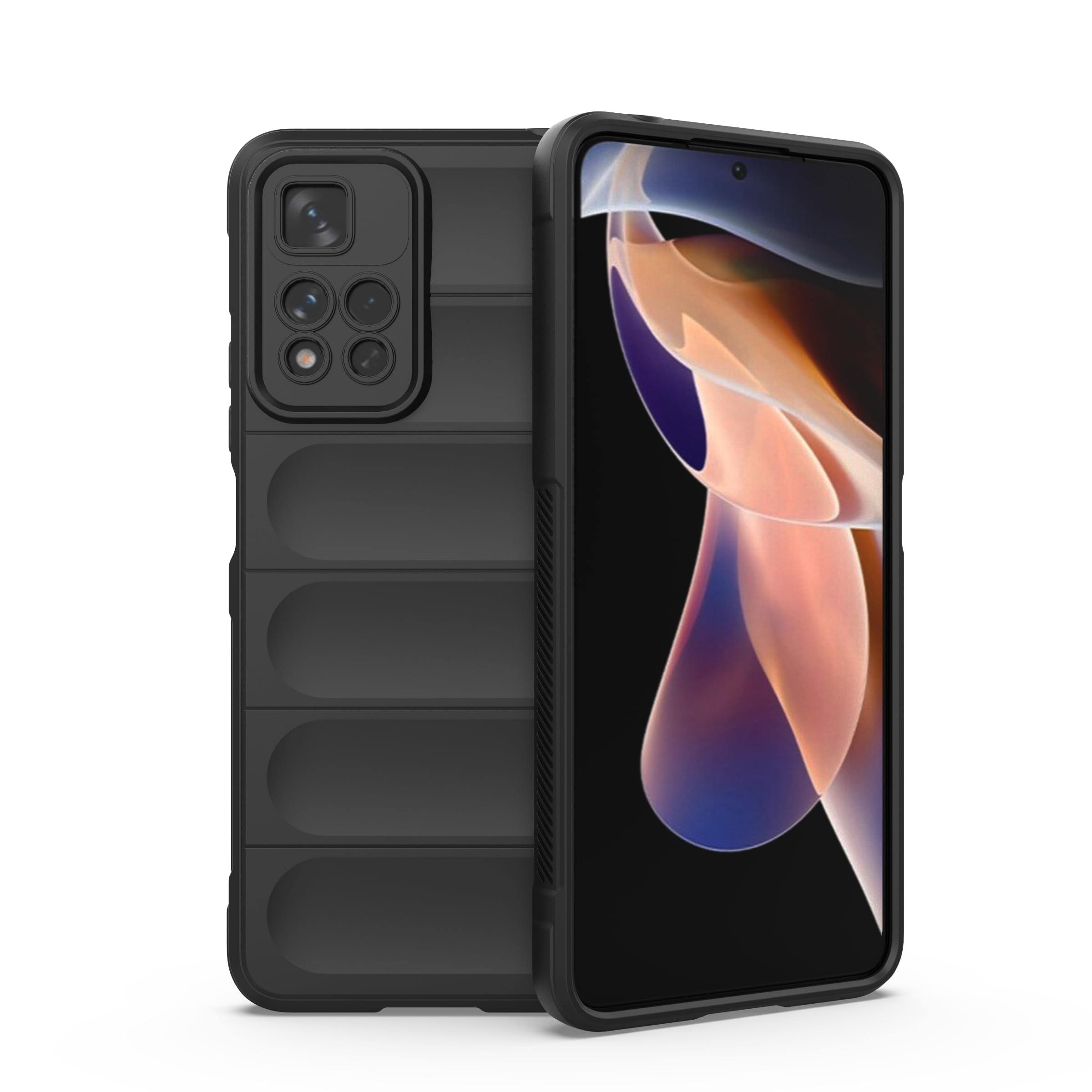 Xiaomi Mi 11i Hypercharge 5G Shockproof Protective Phone Case, Soft Flexible Silicone Camera Protection Cover for Xiaomi Mi 11i Hypercharge 5G (Black)