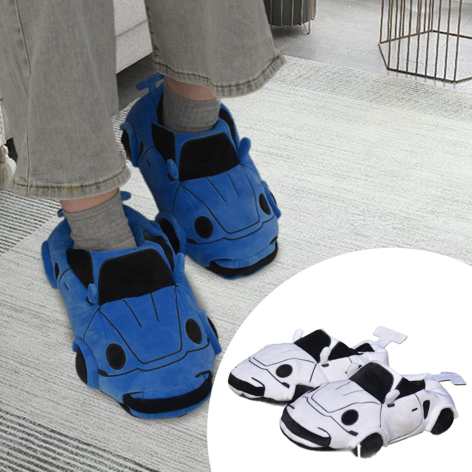 predolo Pantuflas Familiares con Forma de Coche para Uso en Interiores, Regalos Navideños