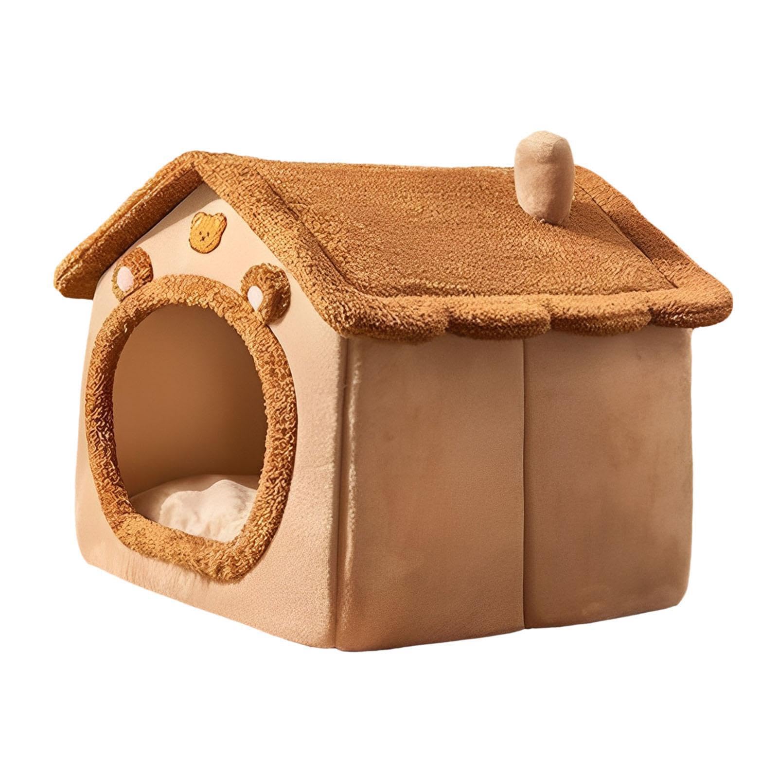 Cama cálida para mascotas en el interior del hogar durante el invierno