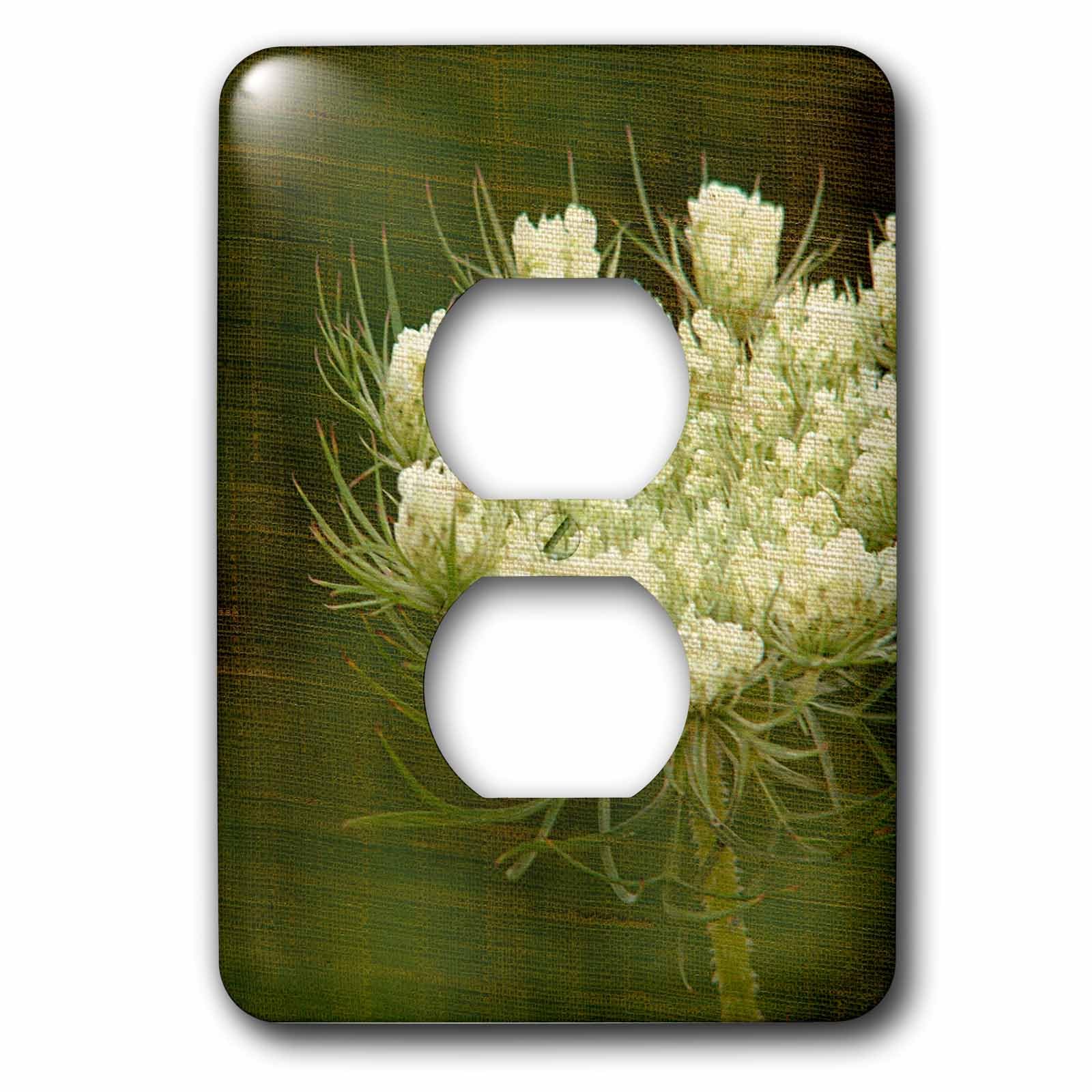 Remplacer cache plastique jauni par plaque double prise 3dRose lsp_10931_6 Queen Anne's Lace