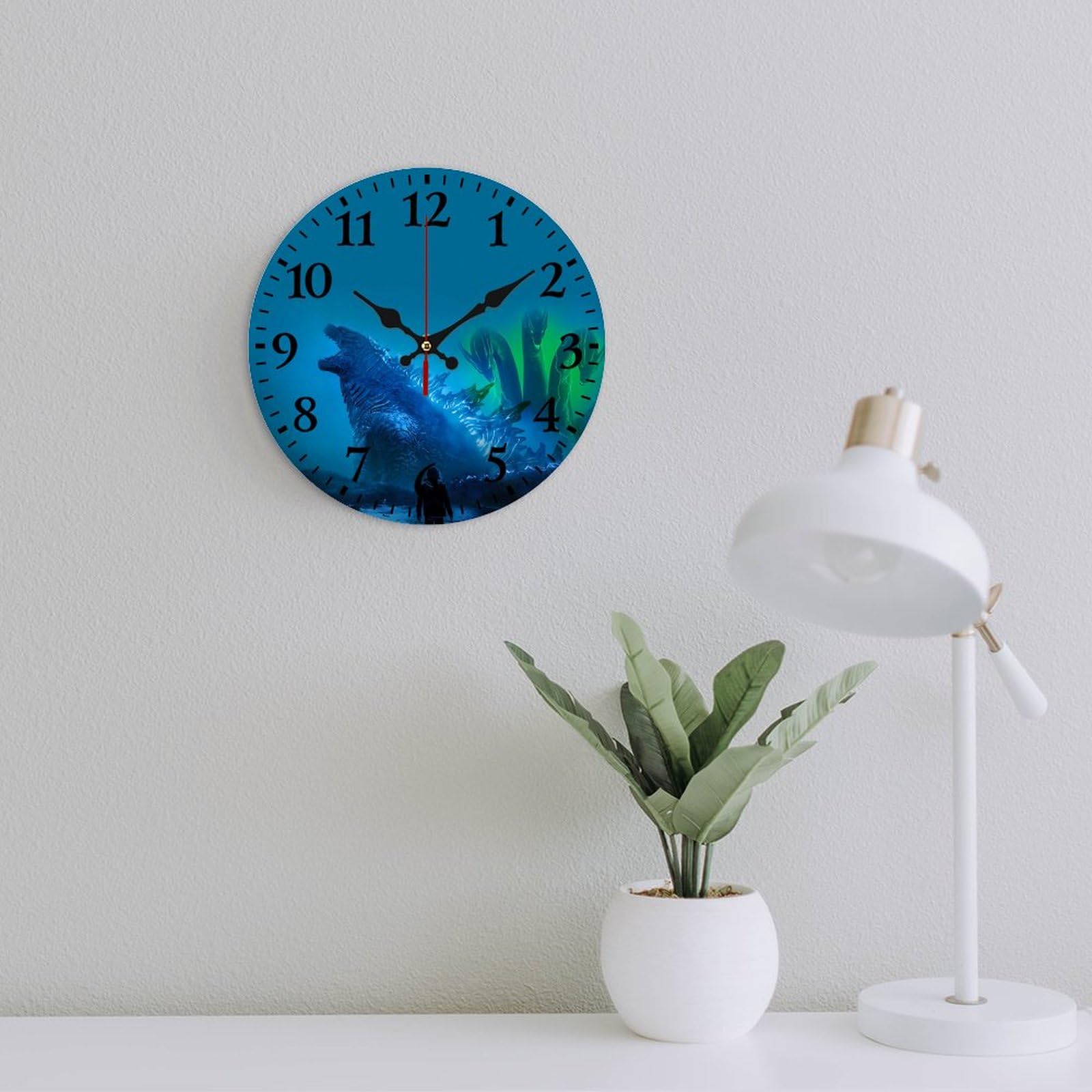 Amazon.co.jp: ゴジラ 掛け時計 PVC壁掛け時計 静音 連続秒針 壁掛け