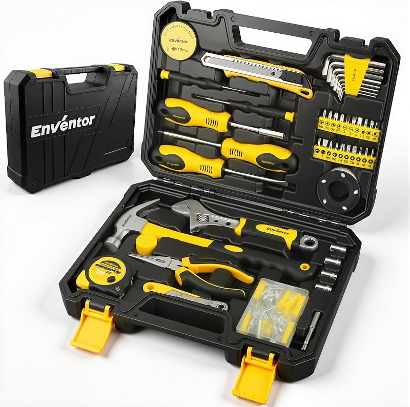 Enventor Kit di Attrezzi 128 Pezzi con cassetta