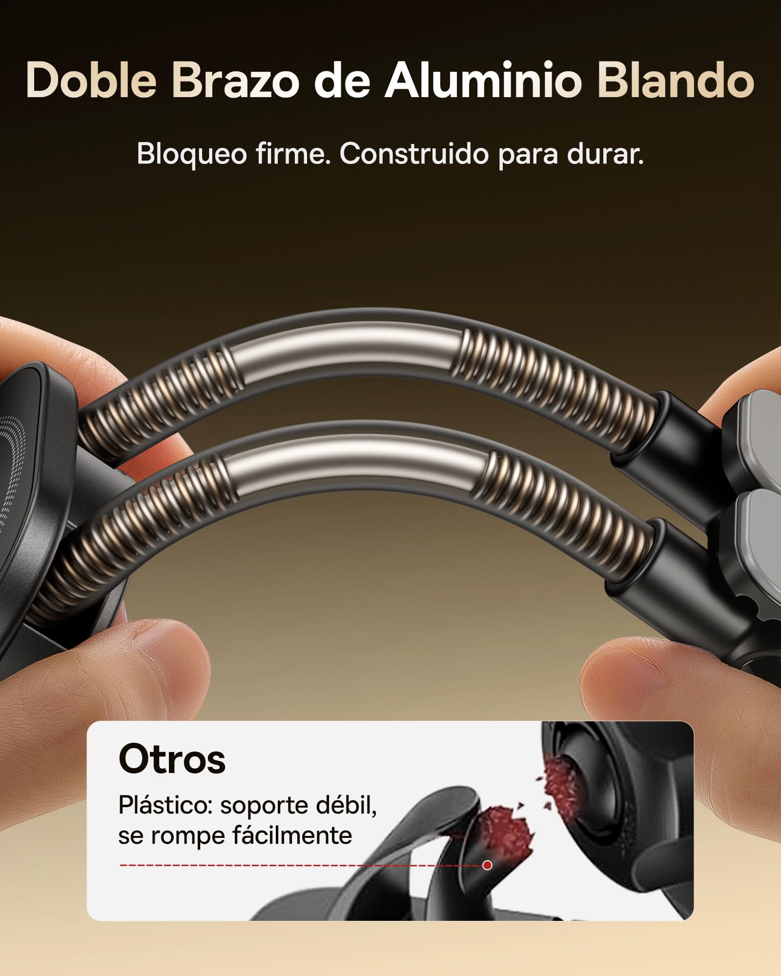 Baseus C03s - Soporte magnético para teléfono móvil para coche, con 2 brazos flexibles, soporte universal para teléfono móvil 20 N, compatible con iPhone y Samsung