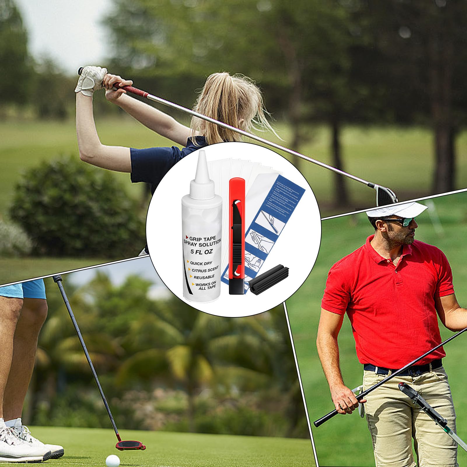 Juego para cambiar los mangos de golf, juego de reparación portátil, juego completo para cambio de mango de de golf, para hija, familia, amigos, hombres, mujeres, adolescentes, hijos