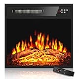 BOSSIN 18 Inch Electric Fireplace Insert with LED Realistic Flame,Small Recessed Fireplace Heater with Touch Screen&Remote Control,Portable Fireplace with Adjustable Flame,1-8H Timer 750/1500W