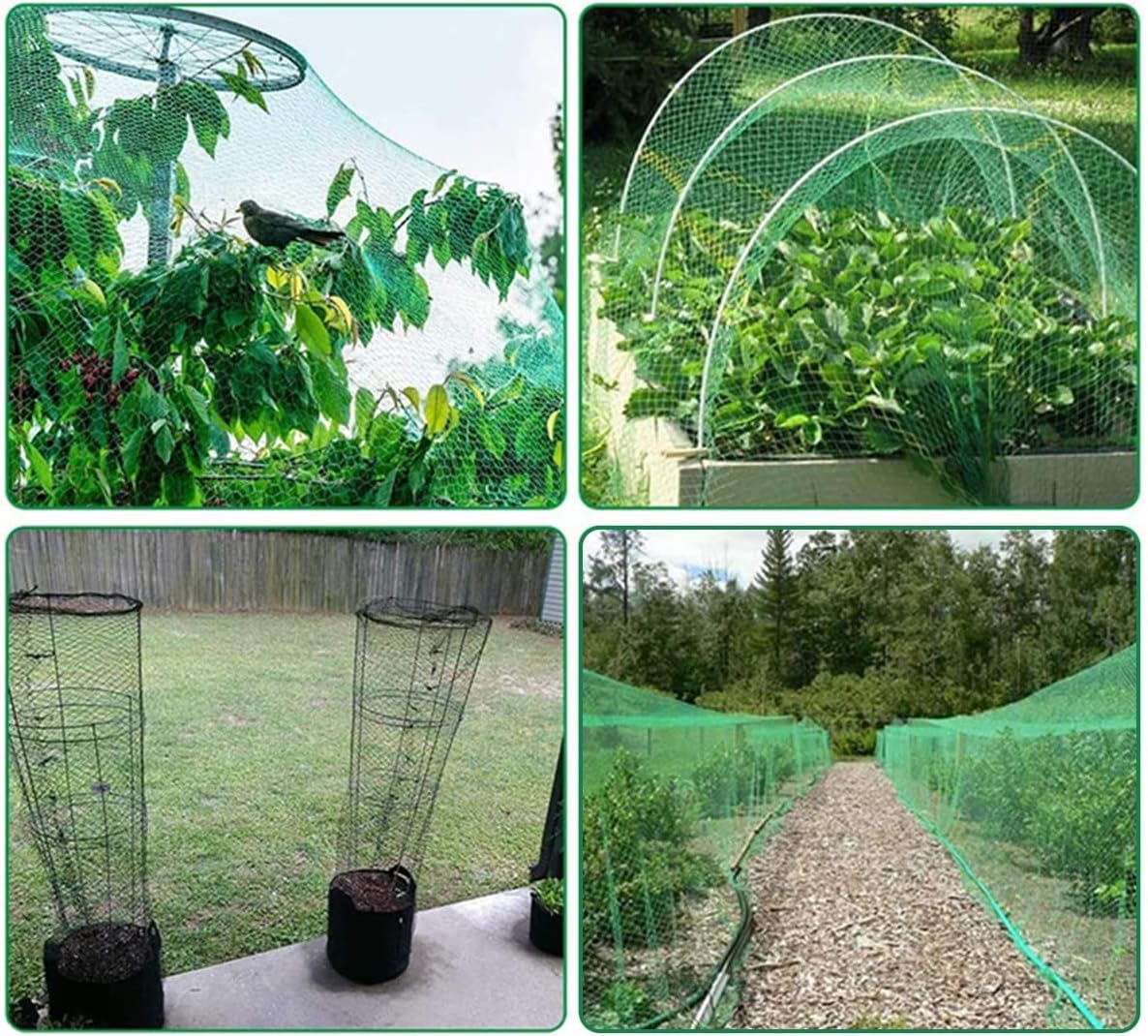 10' x 26' Mesh Bird Netting - 1.96" Square Garden Netting Anti Bird Net for Plants Vegetables Fruit Tree Protection from Bird, Chicken, Poultry, Squirrel