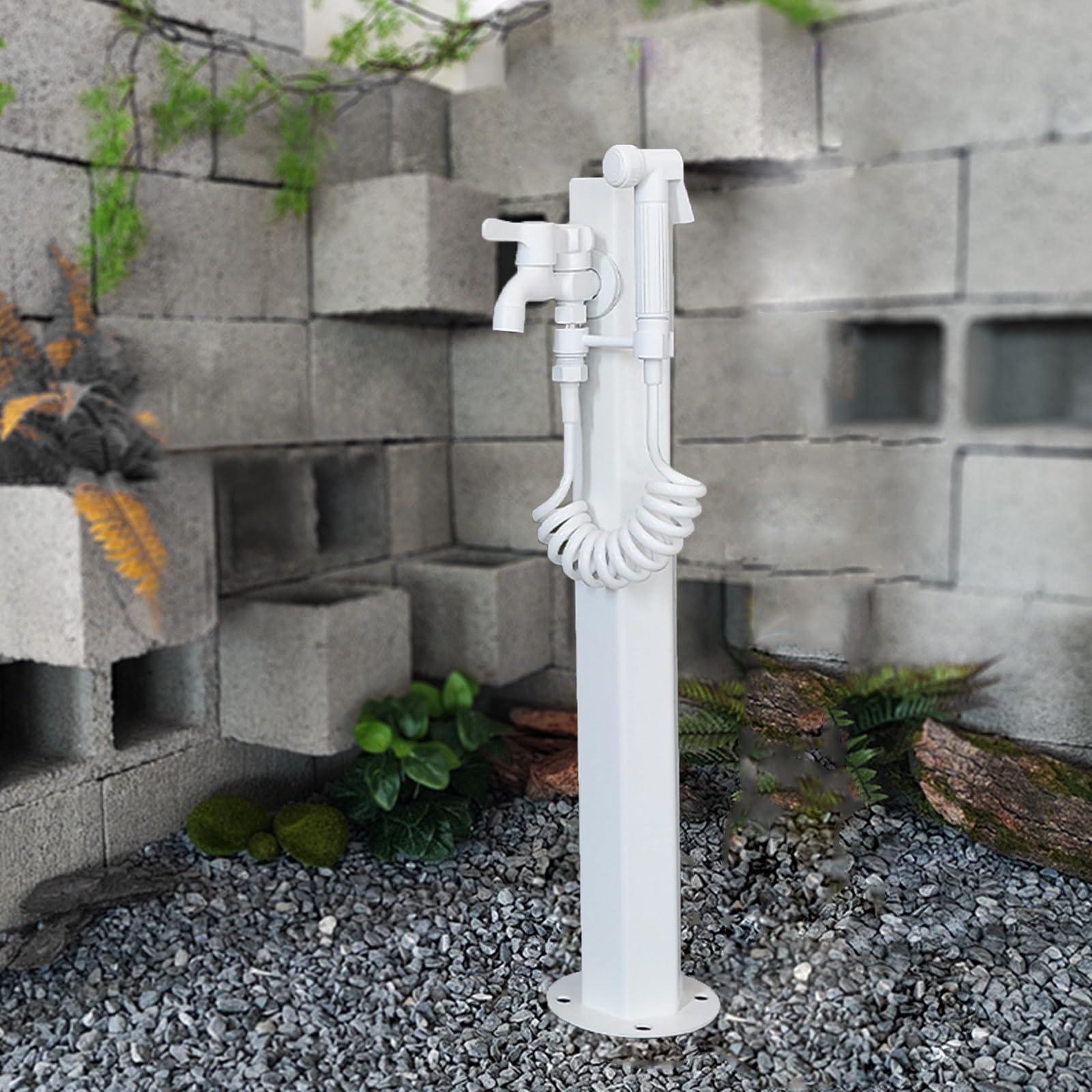 ZYCHSJXA Stainless Steel Outdoor Faucet Column Double Tap Garden Hydrant Water Supply Solution for Anti-Freeze Watering System