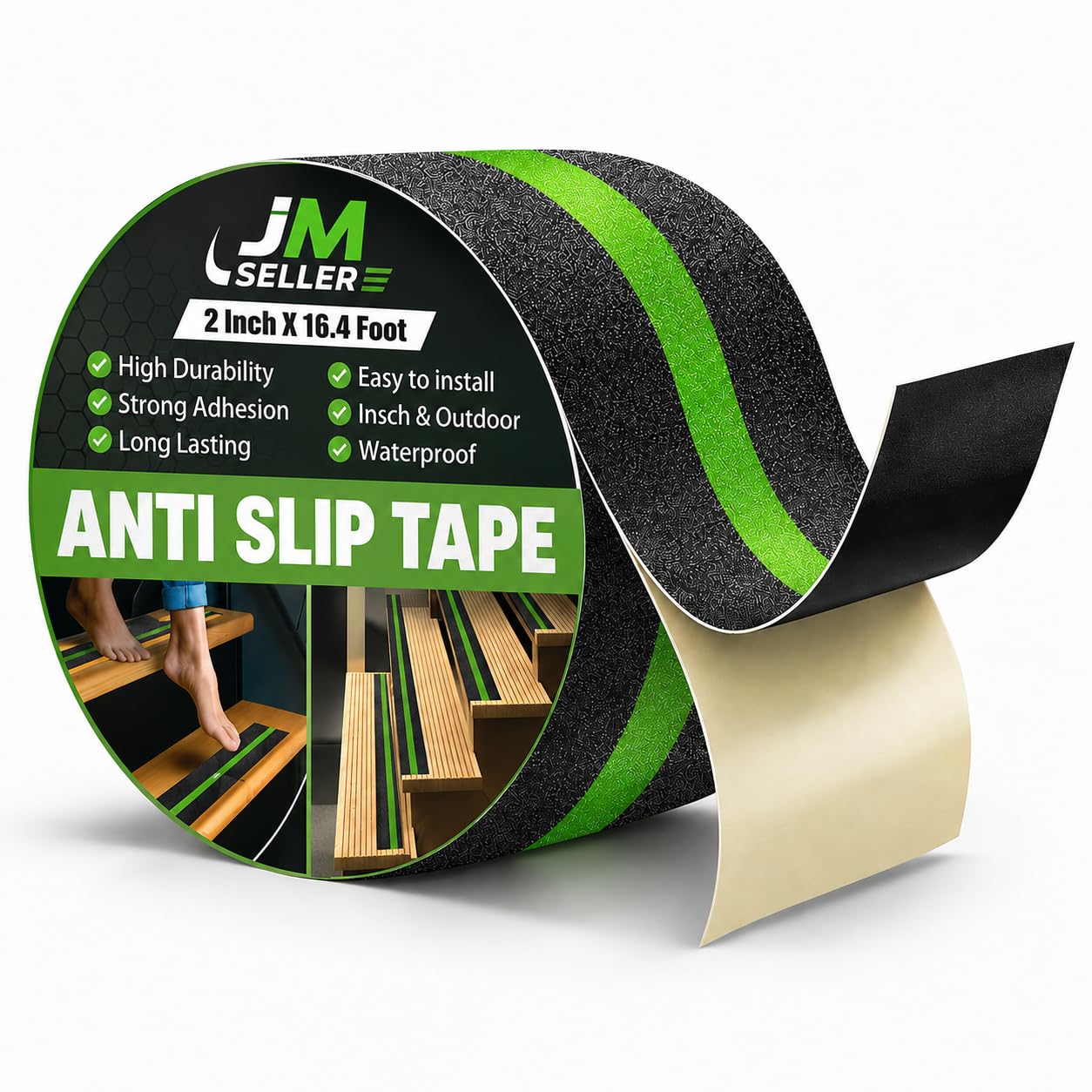 Anti Slip Grip Tape Non-Slip Traction Tapes With Glow Dark Reduce The Risk Of Slipping For Indoor Or Outdoor Stair Tread Step, Other Slippery Surfaces 2 Inch X16.4 Foot (PACK OF 1)-image-23