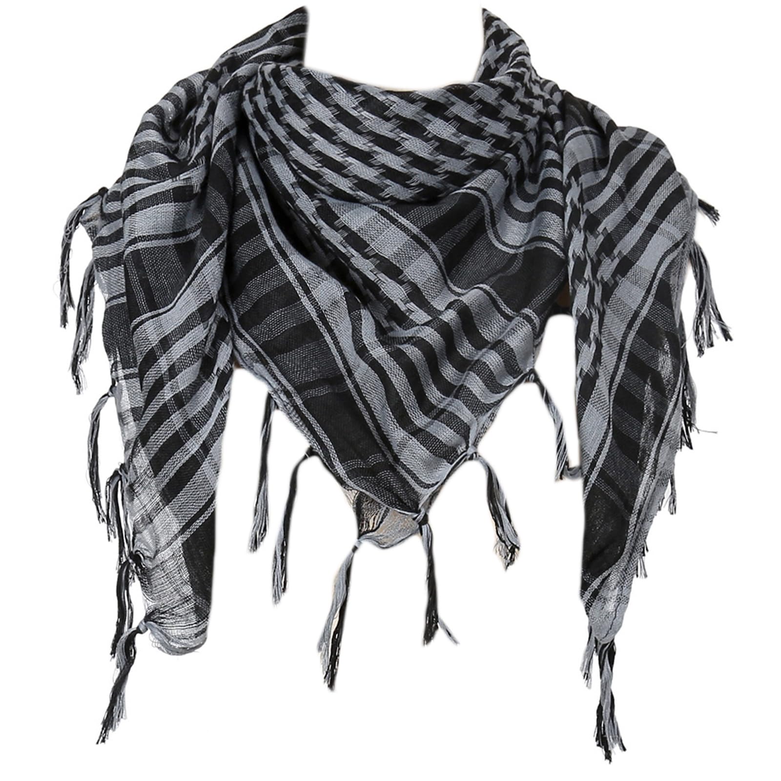Maxtonser Desert Shemagh Scarf Soft Fringed Arab Headscarf Unisex Keffiyeh Bandana Unisex Headwrap Arabian Scarf Head Covering