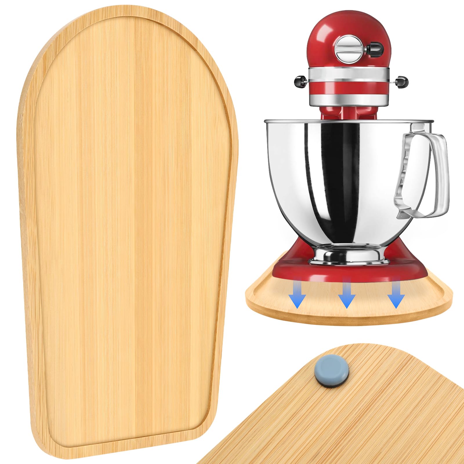 Bamboo Mixer Slider Compatible with aid 4.5/5 Quart Tilt-Head Stand Mixer, Kitchen Attachment Sliding Mat