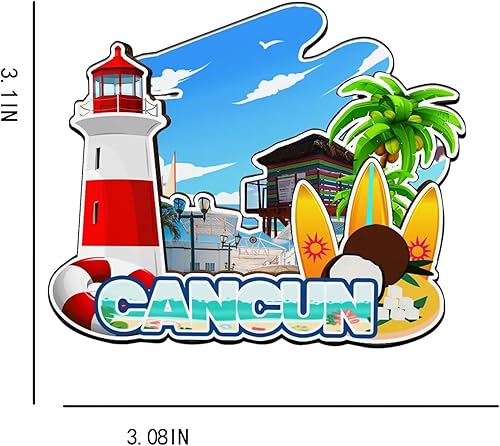 Miniatura 2 de Imán de Quintana Roo México para nevera de madera 3D, monumentos de viaje, coleccionables, recuerdos, decoración hecha a mano -3220