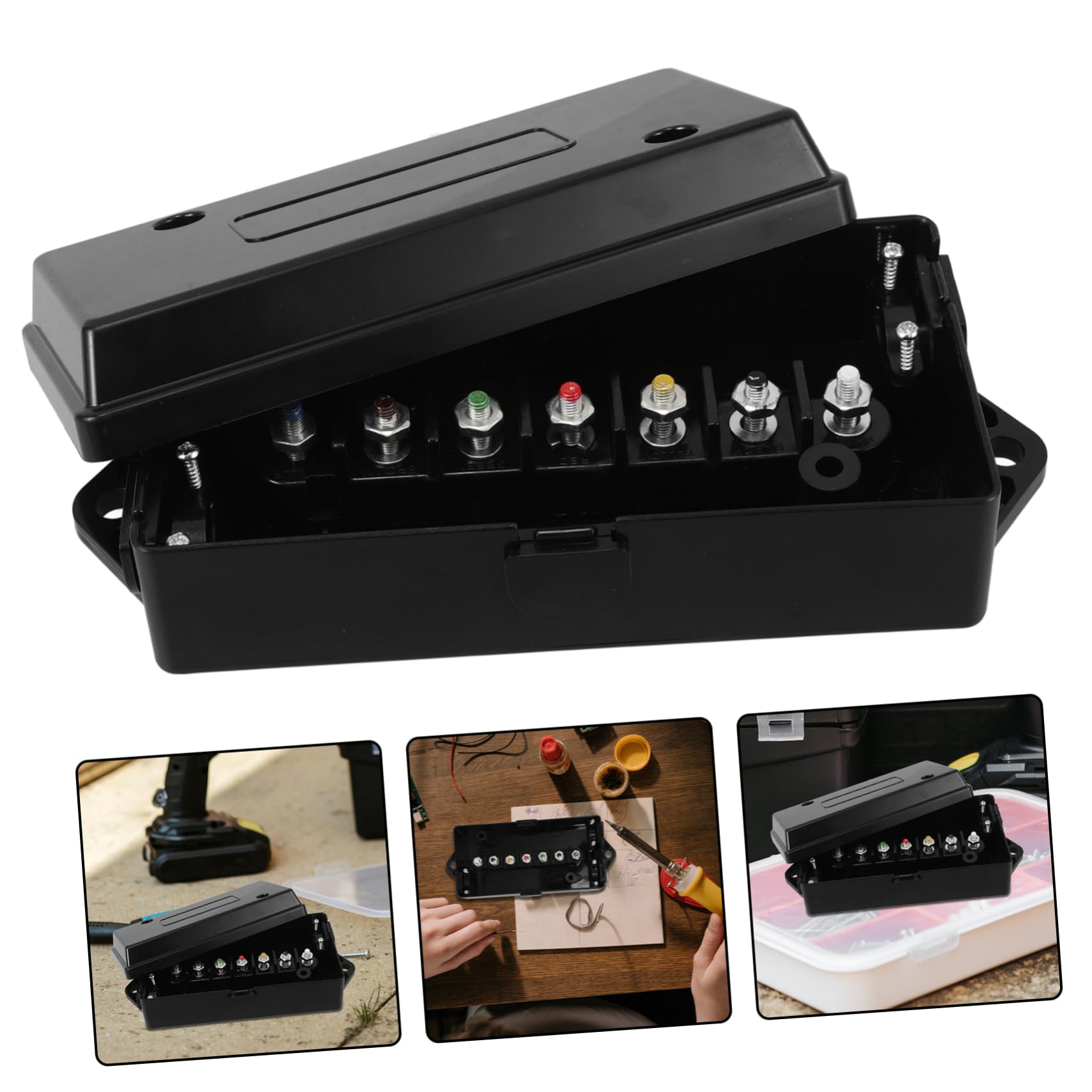 Conector de Remolque de 7 Vías en Plástico Negro para Autocaravana