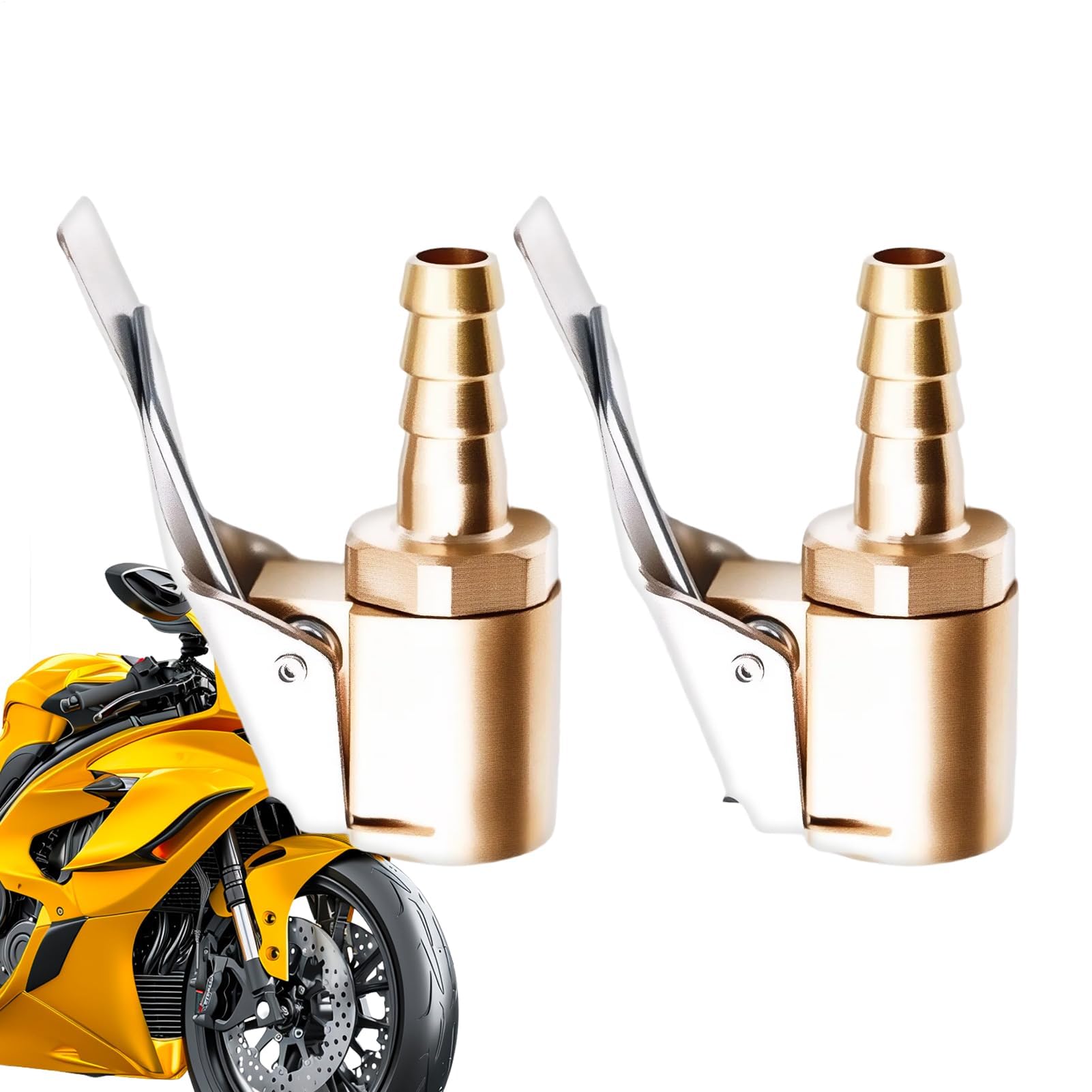 Muiltvoe Air Chuck Quick Connect, Heavy Duty Inflator Nozzle Adapter,Brass Locking Air Chuck Tire Inflator - for Car Truck SUV Motorcycle Bike Trailer RV