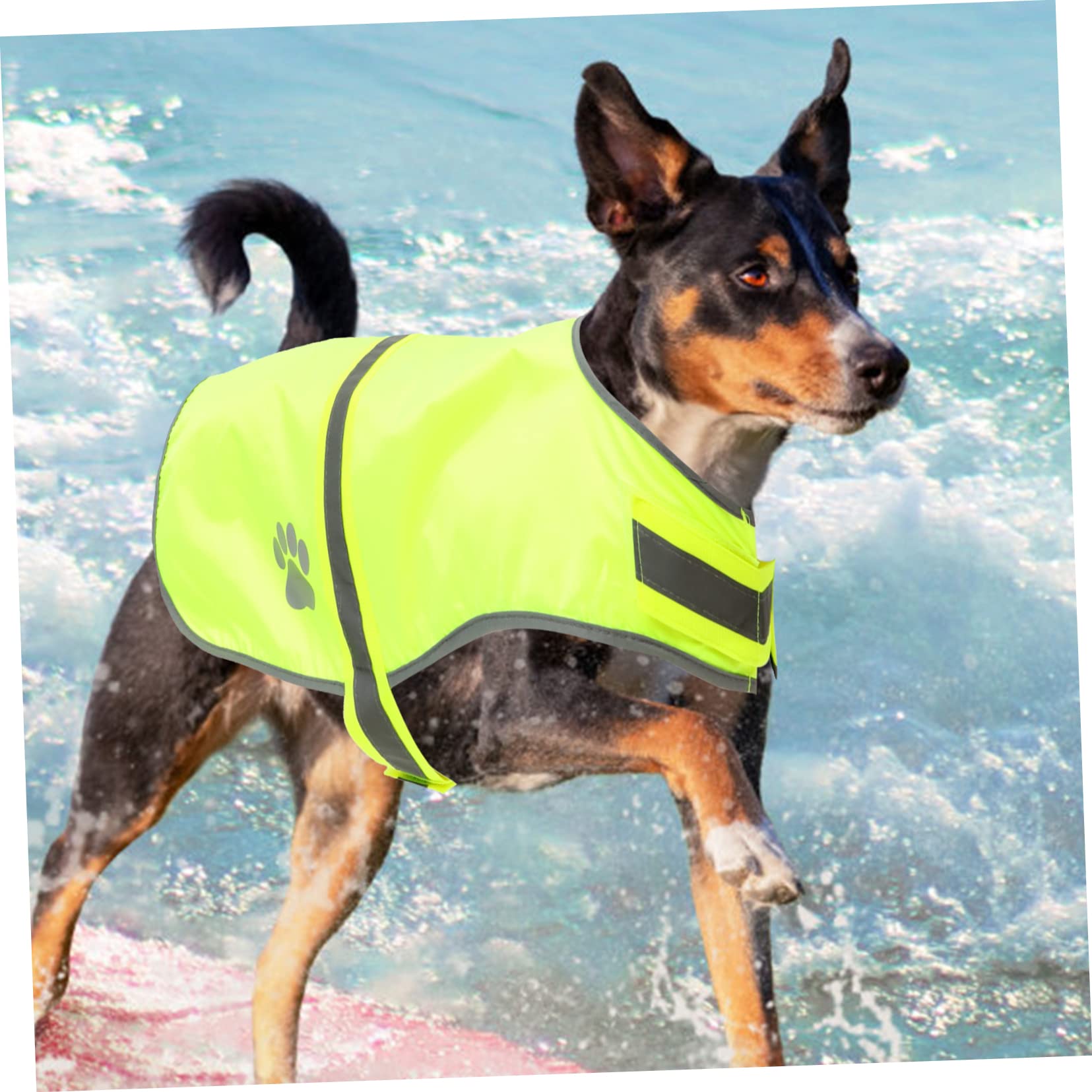 Mipcase 5piezas Chaleco Reflectante para Perros Ropa Decorativa para Mascotas y Práctico para Paseos y Viajes Oxford y Fluorescente Talla