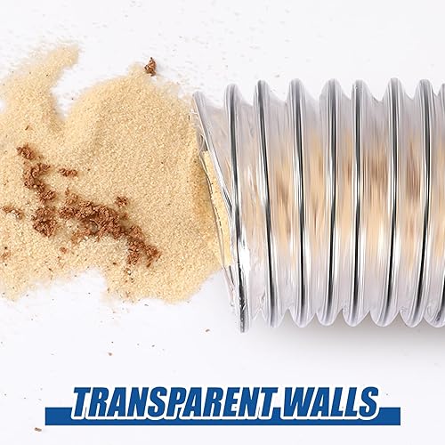 Miniatura 6 de Therwen Manguera flexible de recolección de polvo de PVC de 4 x 70 pies, residuos de polvo resistente, manguera de vacío transparente resistente a