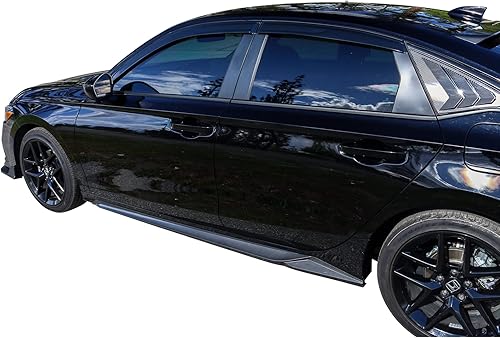 Miniatura 8 de IKON MOTORSPORTS, 2 faldas laterales compatibles con Honda Civic 11 generación Sedan Hatchback 2022-2025, faldas laterales, paneles basculantes de