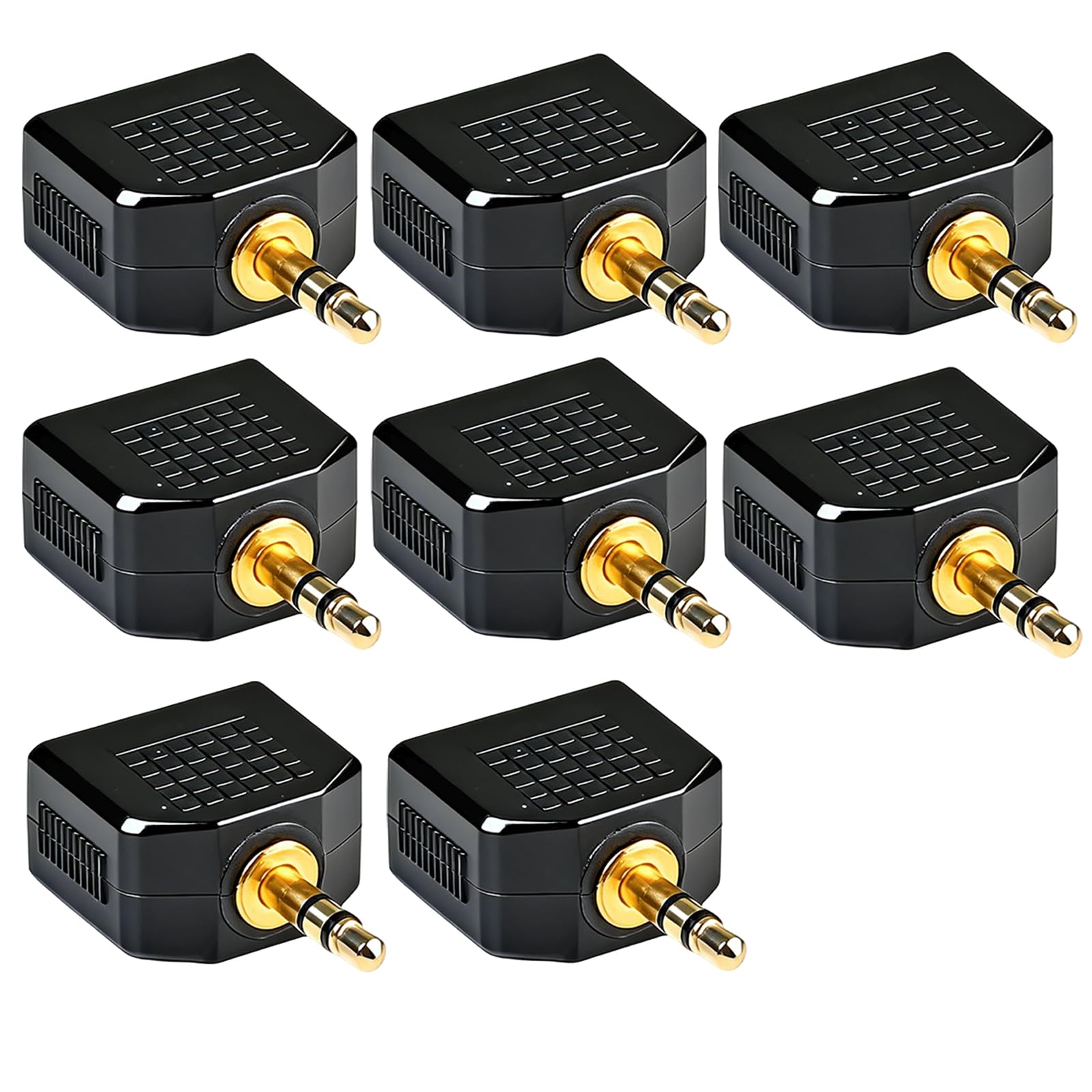 Rozdzielacz audio 3,5 mm, adapter do słuchawek, 1 x wtyczka 3,5 mm do 2 gniazd 3,5 mm, kompatybilny z komputerami, odtwarzaczami multimedialnymi i urządzeniami audio