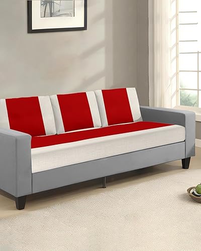 Miniatura 2 de Fundas de cojín elásticas rojas navideñas para sofá, seccional, individual, en forma de L, con parte inferior elástica, funda protectora para