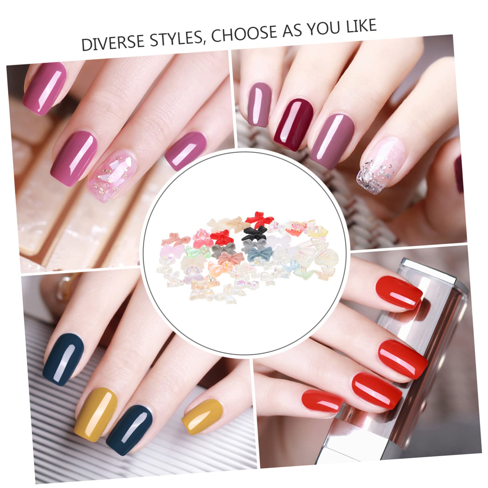 CALLARON 5 Set Charm Per Unghie A Accessori Per Nail Art Decorazioni Manicure Sostituibili Per Unghie Eleganti E Raffinate 2 Scatole*5