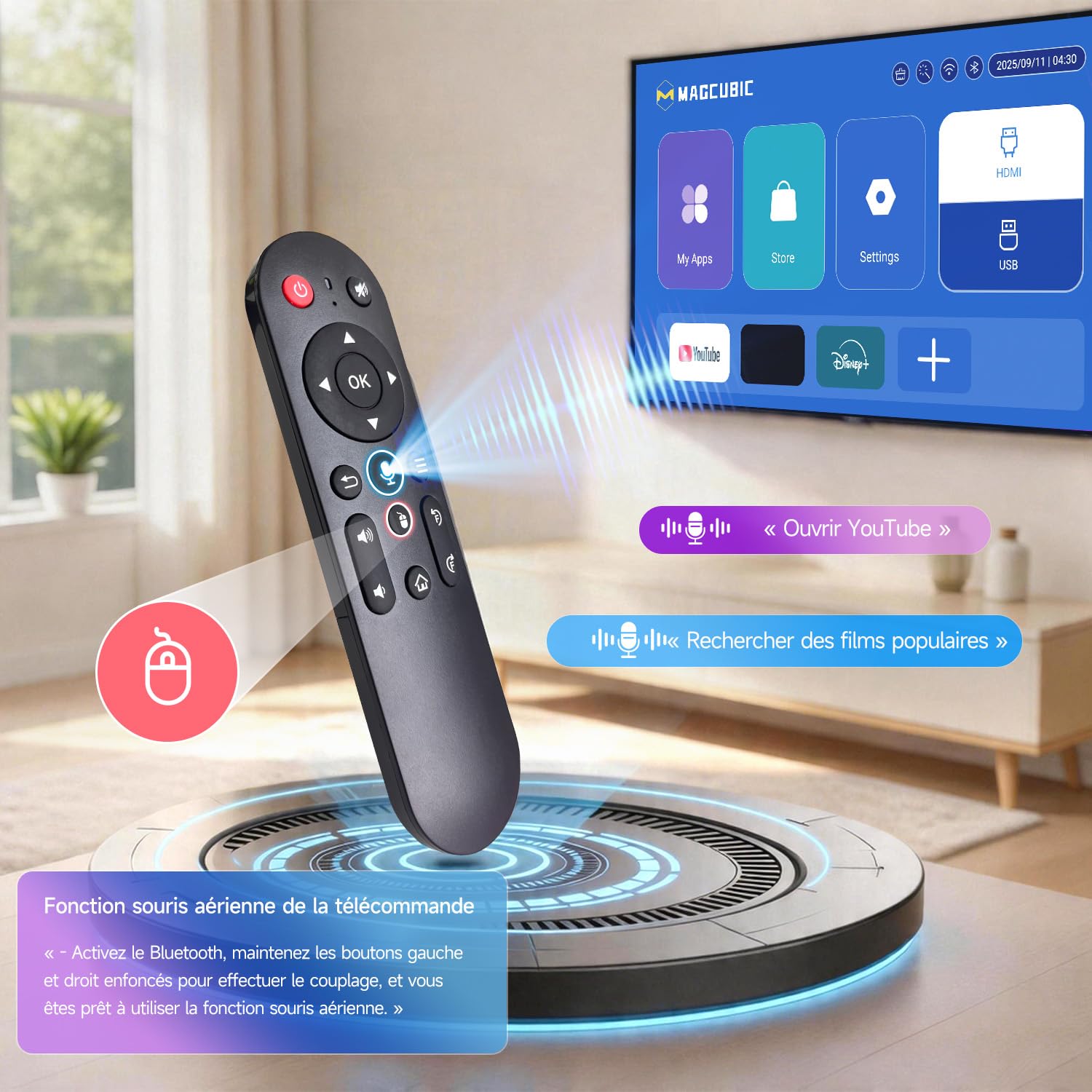 【Mise au Point Automatique 】 Videoprojecteur 4k Magcubic HY320pro -Projecteur Video Natif 1080p, 400 ANSI, Contraste 10000:1, Wi-FI 6 et Bluetooth 5.4, idéal pour la Maison et Le Bureau