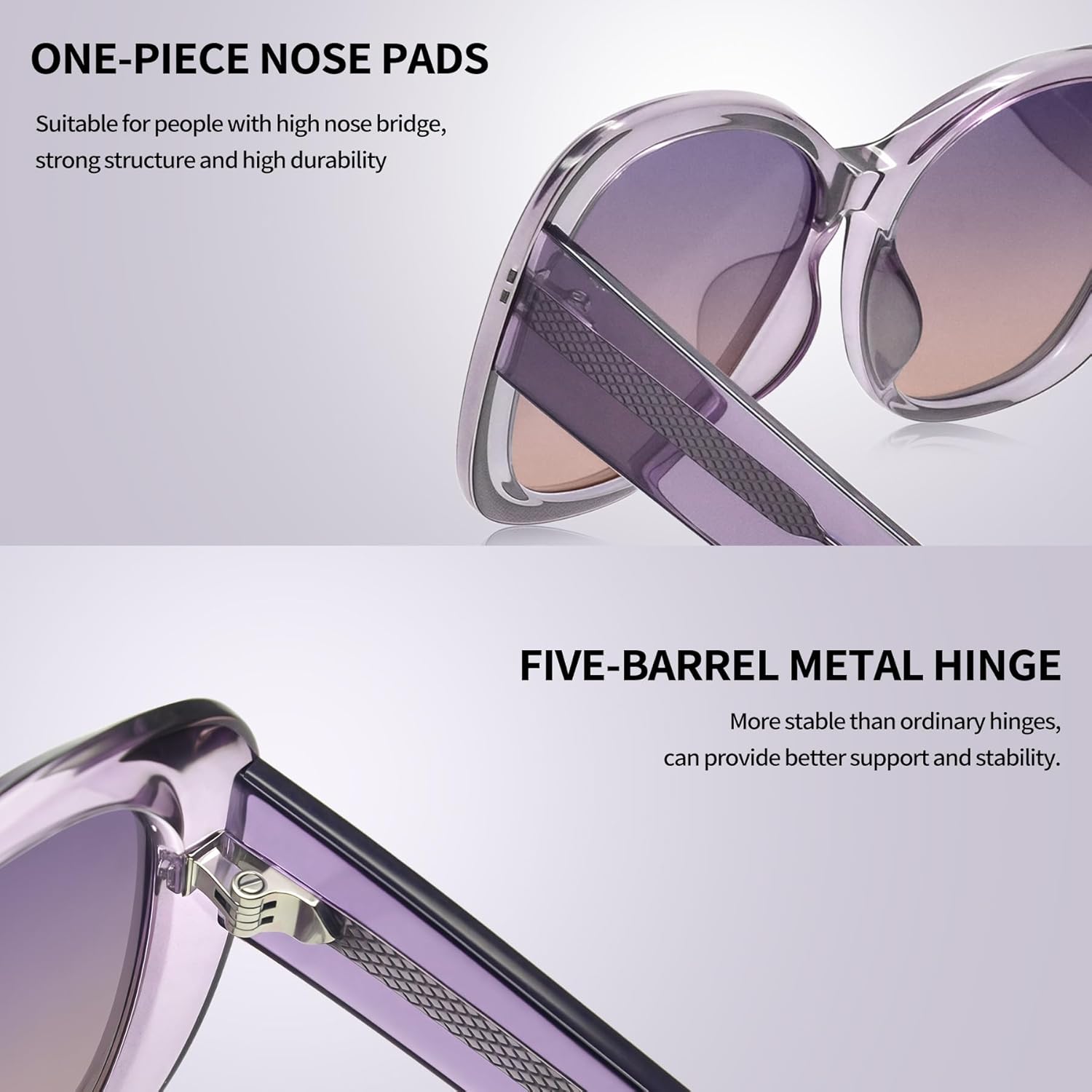 Joopin Oversized Acetate Sunglasses Polarized UV Protection Trendy Butterfly Shades for Women Ladies Sun Glasses - Image 6