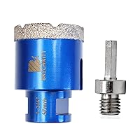 Vista 27 de Broca de núcleo de diamante de 1/4 de pulgada, 2 piezas para baldosas de porcelana, cerámica, mármol, granito, 1 sierra de diamante soldada al vacío
