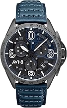 AVI-8 P-51 Mustang Blakeslee Men's 43mm Limited Edition D-Day 80 Chronograph Watch with Leather Strap AV-4077