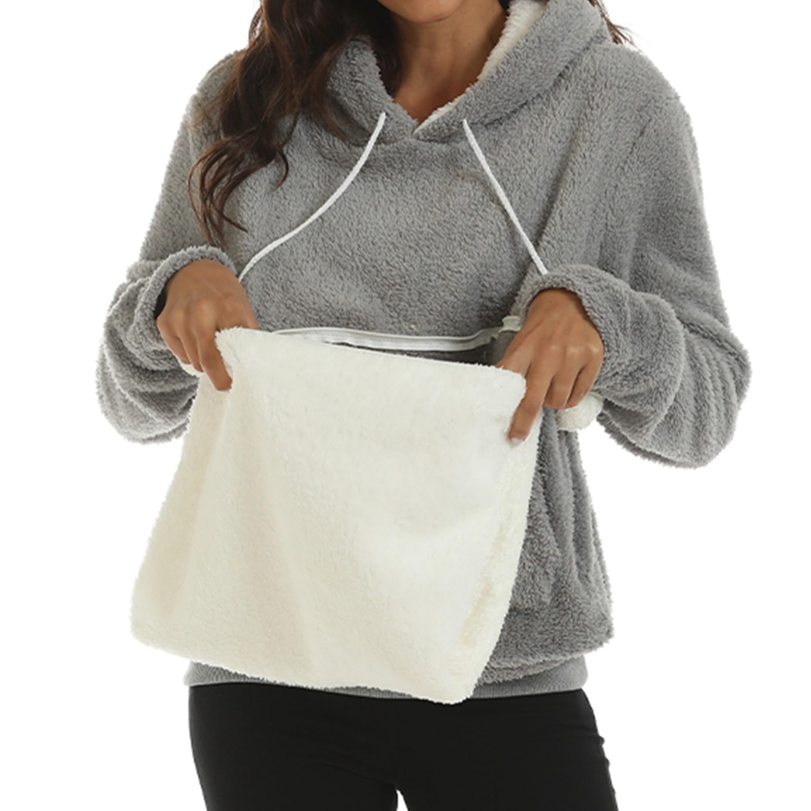 Pull femme avec poche pour chien chat chien poche femme sweat à capuche kangaroo grande poche sweat à capuche chats chiens animaux de compagnie transporteur sweat-shirt sac à manches longues