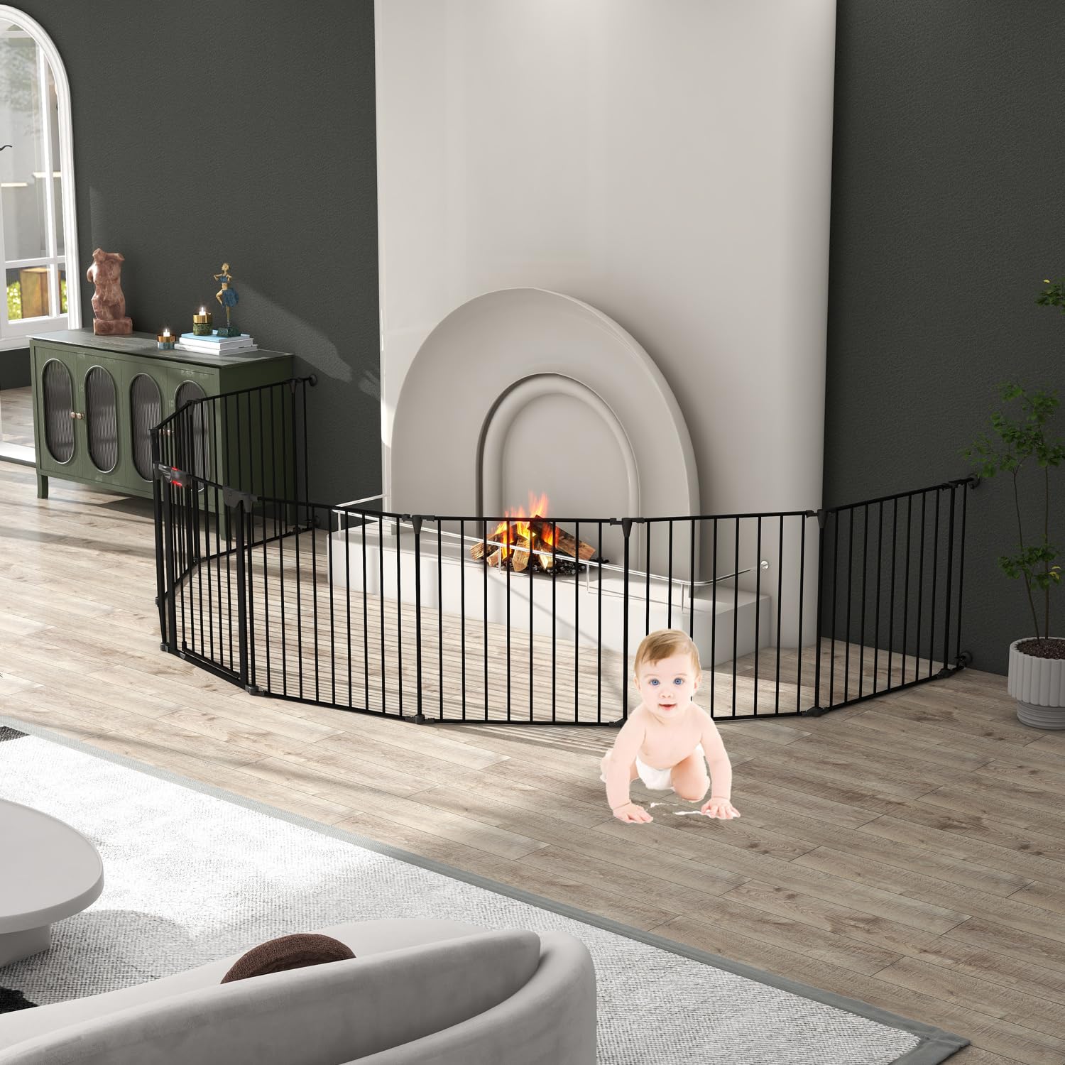 Afqxf Indoor Dog Playpen, 29 Inch 8 Panels Foldable Pet Pen for Small Dogs, Indoor/Outdoor Portable Exercise Pen Pet Dog Puppy Fences Add or Decrease Panels Directly