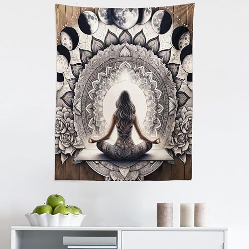 Miniatura 156 de Ambesonne Tapiz indie, estilo moderno de Memphis de los años ochenta, geométrico, abstracto, colorido, diseño de puntos, funky, para colgar en la