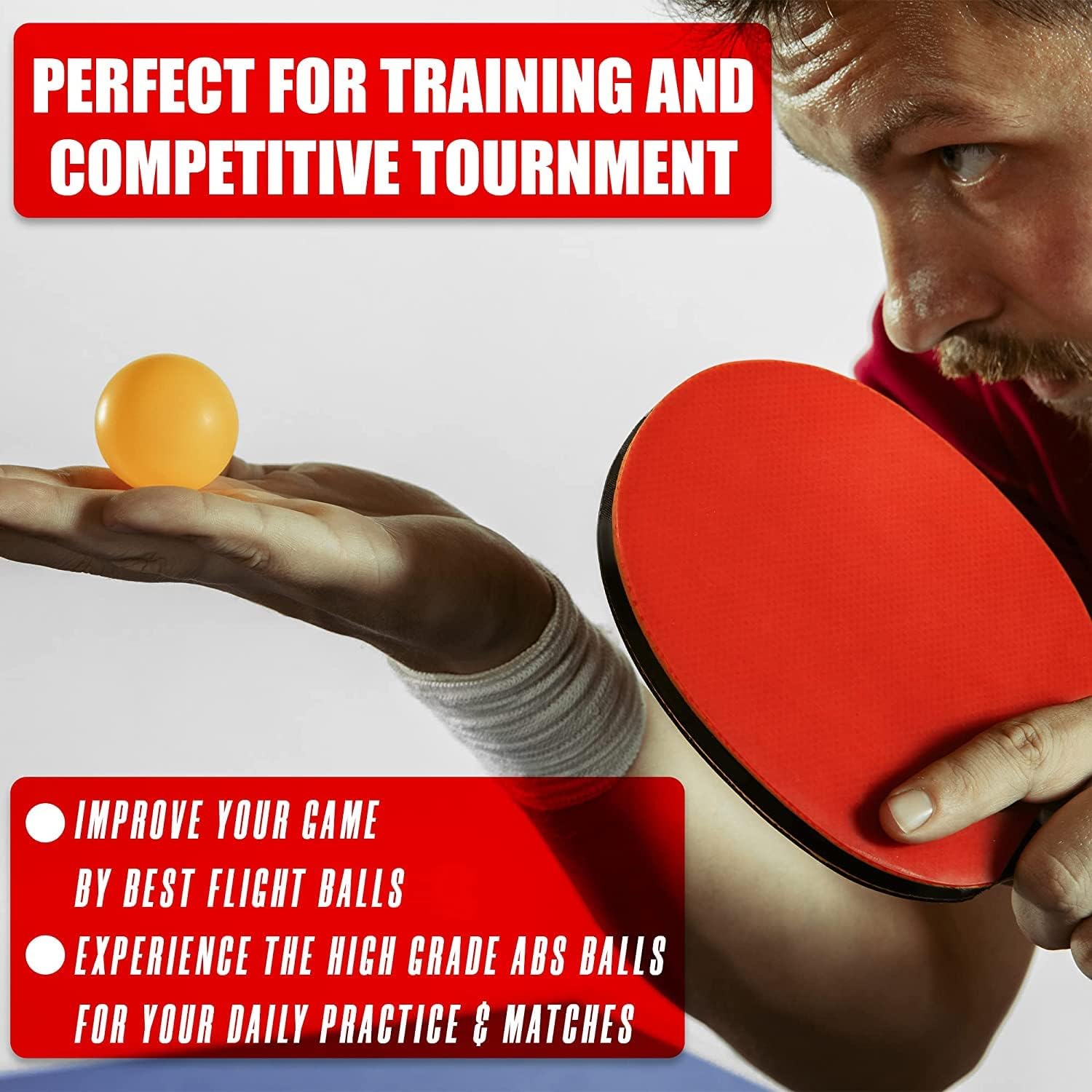 15 Pack Ping Pong Balls Orange (Size 40+) Table Tennis Ball Set | High-Performance Durable ABS Training Balls for Indoor / Outdoor Racket Games, Competitions : Sports & Outdoors