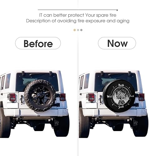 Miniatura 2 de Foruidea Cubierta de neumático de repuesto de brújula de piel sintética para neumáticos de remolque, RV, SUV y muchos vehículos de 17 pulgadas