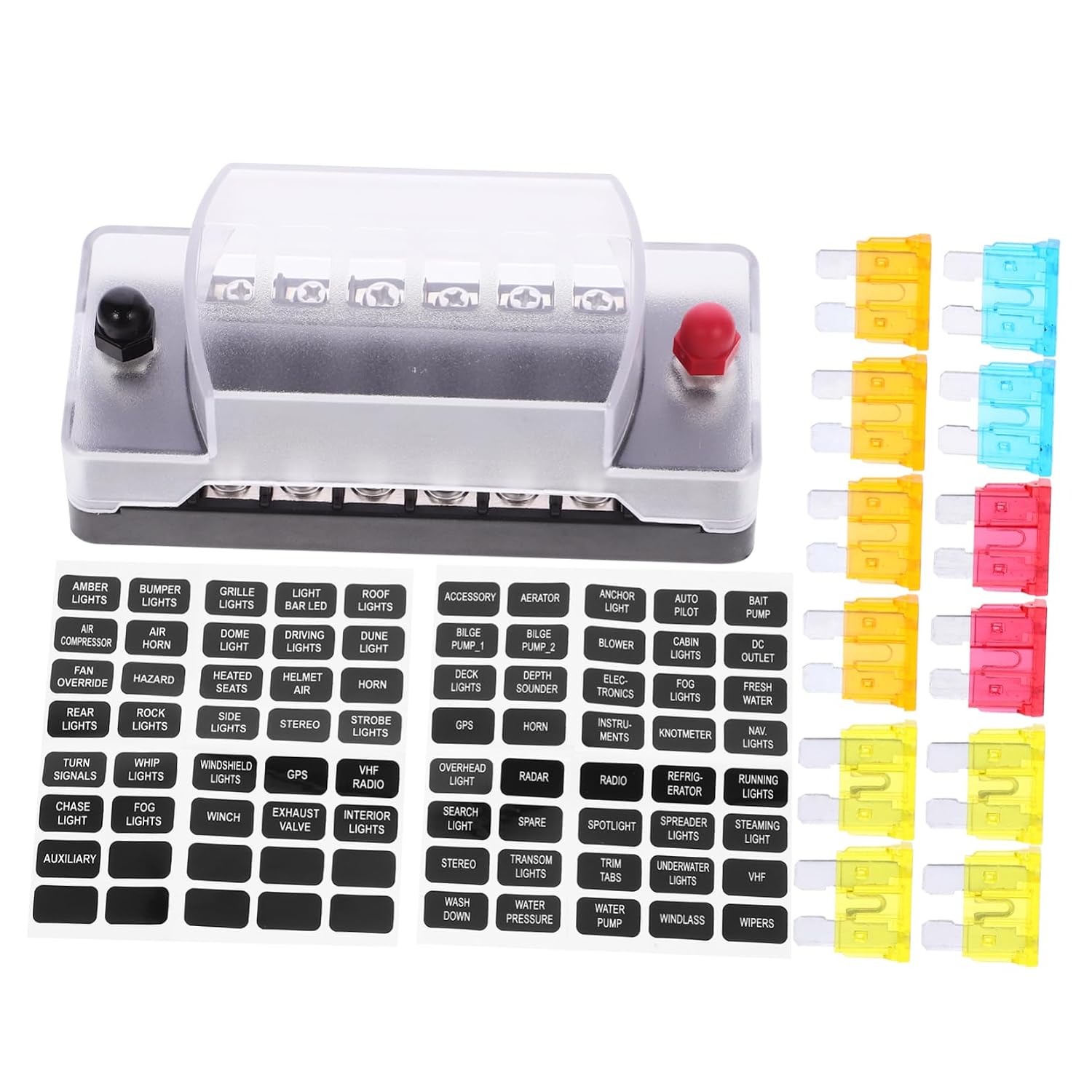 1Set Way Fuse Block Holder for Car Truck Compact Automotive Replacement Fuse Box with Independent Positive Negative Seats for Easy Installation Safety