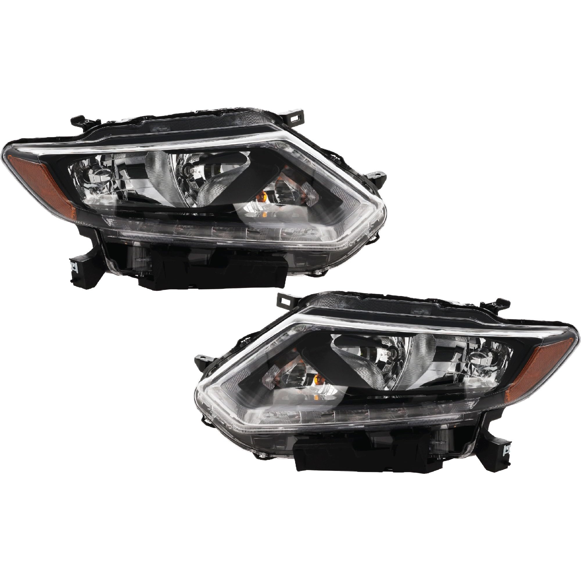 Garage-Pro Driver and Passenger Side Headlight for Nissan Rogue S SL SV 2014-2016 Halogen With bulb(s) For Models Without Premium Package Replaces# 260104BA2A 260604BA2A