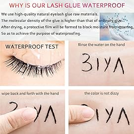Black Eyelash Glue for False Lashes - Strong Hold Waterproof Lash Adhesive - Latex-Free, Safe for Sensitive Eyes - 0.18 oz (Black)