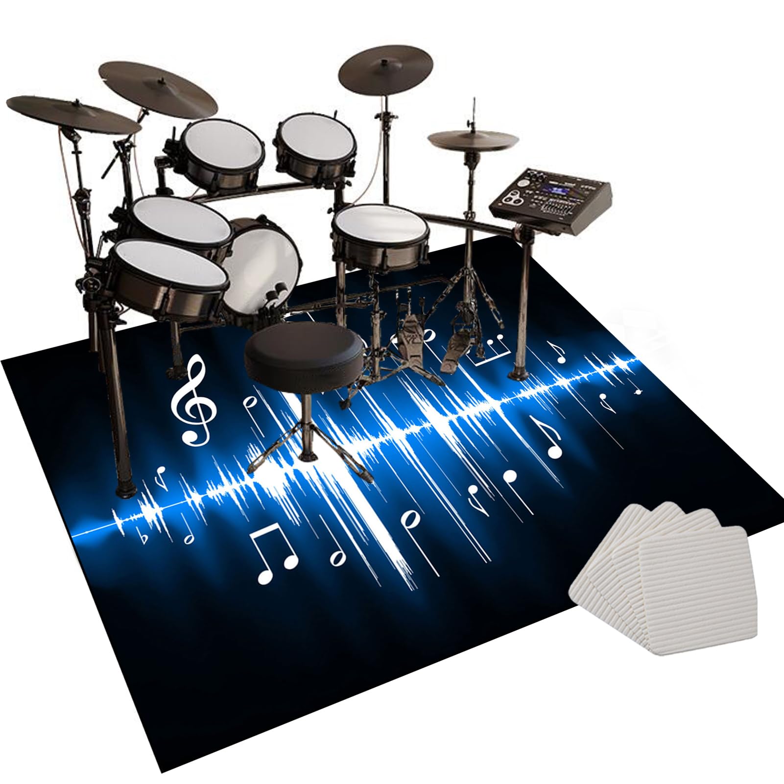 Dywany z perkusją elektryczną, dźwiękoszczelne podkładki dywanowe, mata perkusyjna, akcesoria perkusyjne do bębnów elektrycznych, zestaw bębnów jazzowych, podkładka do ćwiczeń, dywanik pochłaniający
