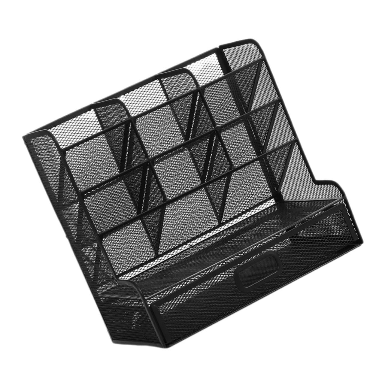 NUOBESTY Metallener Stiftehalter Leicht zu Reinigen mit 9 Fächern Schreibtisch Organizer aus Metall Mehrlagige Aufbewahrungsbox mit Glatten Kanten für Bürobedarf